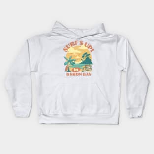 Surfs up in Byron Bay LIfe is a Beach Kids Hoodie